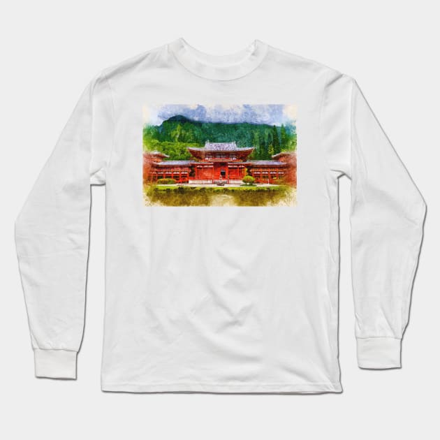 Japanese Temple / Most Beautiful Places on Earth Long Sleeve T-Shirt by Naumovski